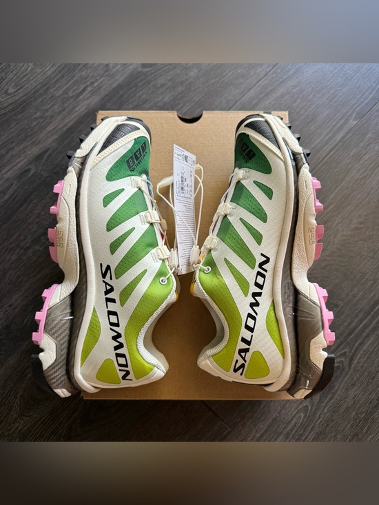 Salomon Shoes - Salomon XT-4 OG Sneakers, Vanilla Ice / Acid Lime / Pink Frosting, 7M/8W